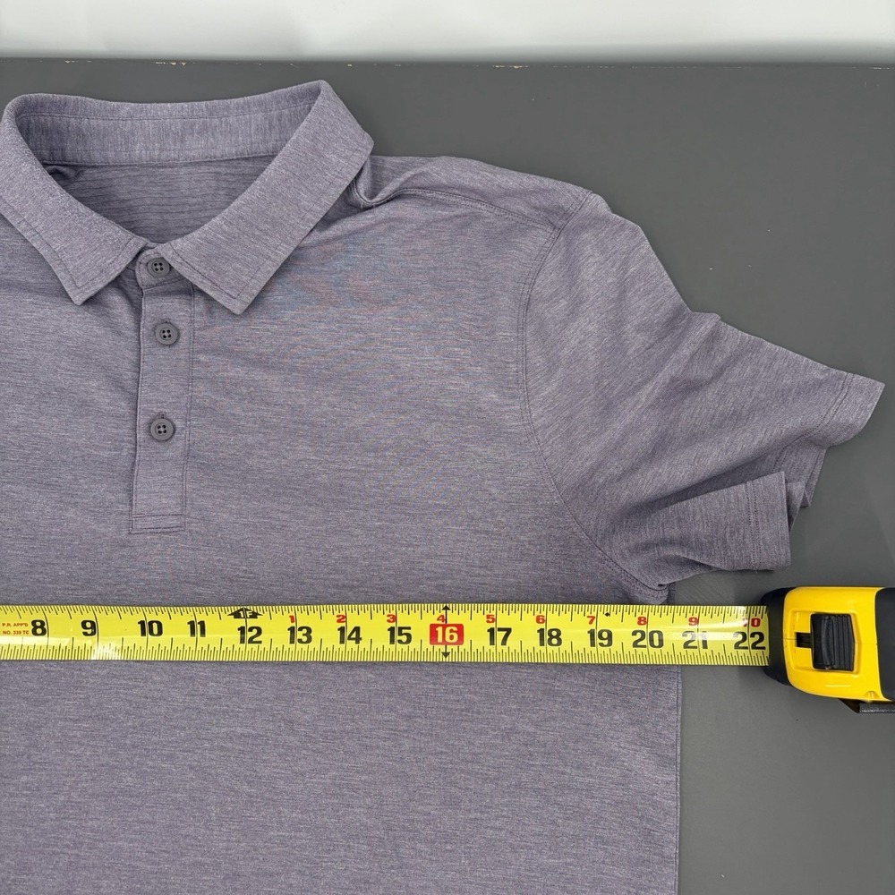 Lululemon Evolution Polo Shirt Mens M Purple Sage Short Sleeve Stretch Golf Prep - Picture 5 of 6